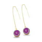 PINK SOLAR QUARTZ GOLD VERMEIL THREADER EARRING – SELLING BY PAIR